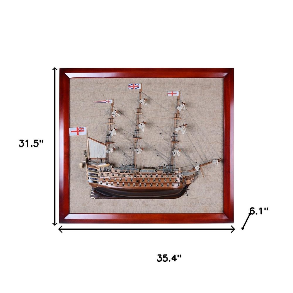 32" Unfinished Wood Hand Painted Model Boat HomeRoots