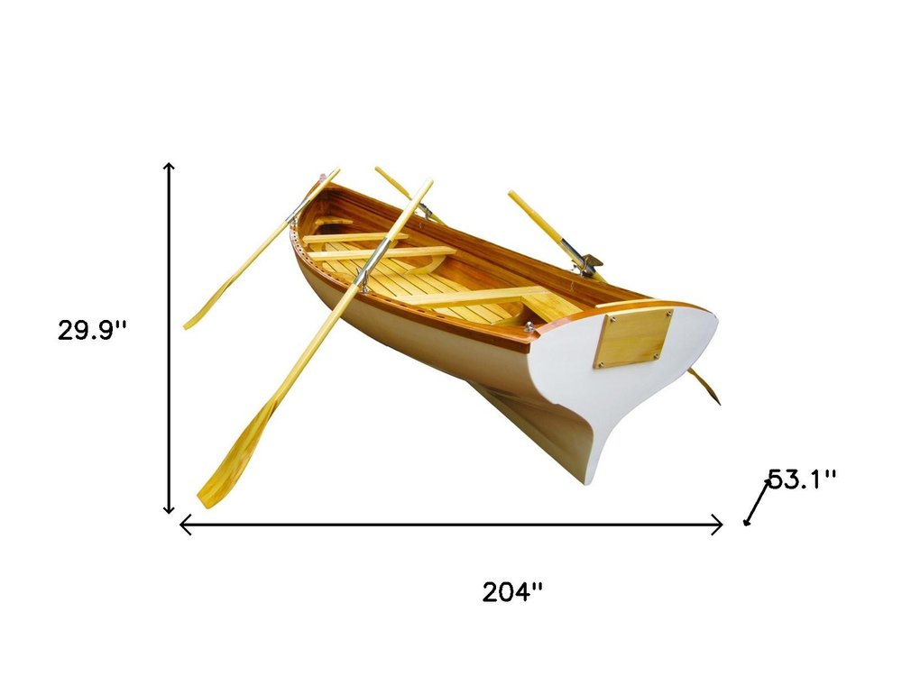 30" Unfinished Wood Hand Painted Model Boat HomeRoots