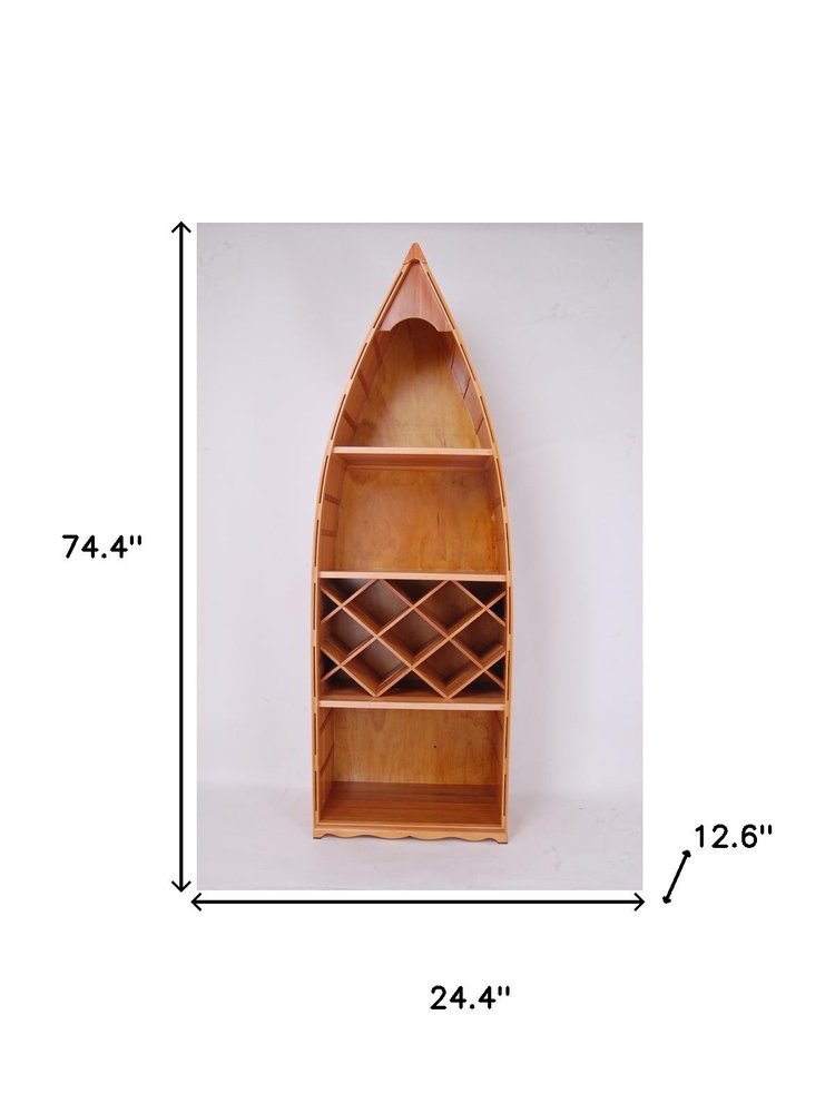 74" Unfinished Wood Hand Painted Model Boat HomeRoots
