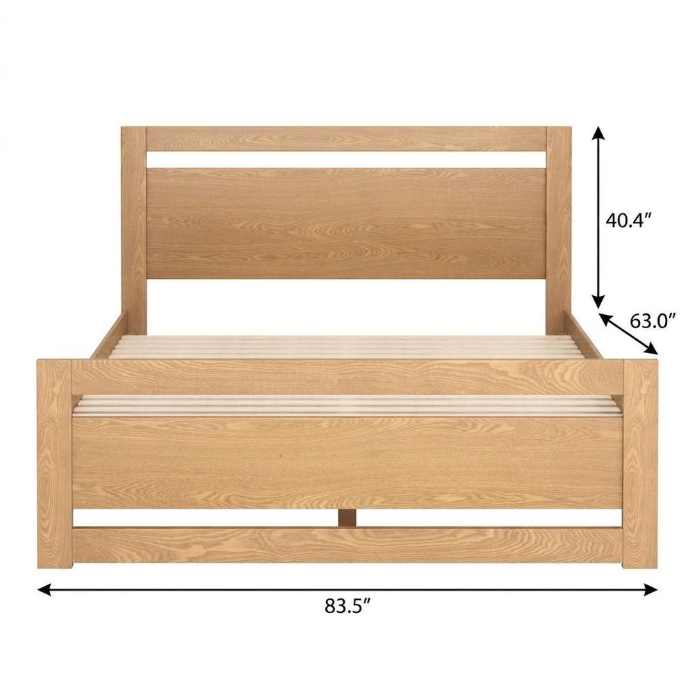 Natural Wood Queen Bed Frame HomeRoots