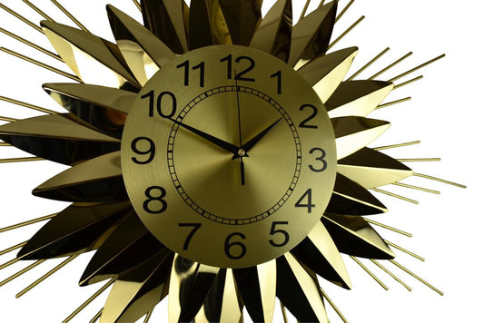 25" Gold And Black Silent Analog Starburst Wall Clock HomeRoots