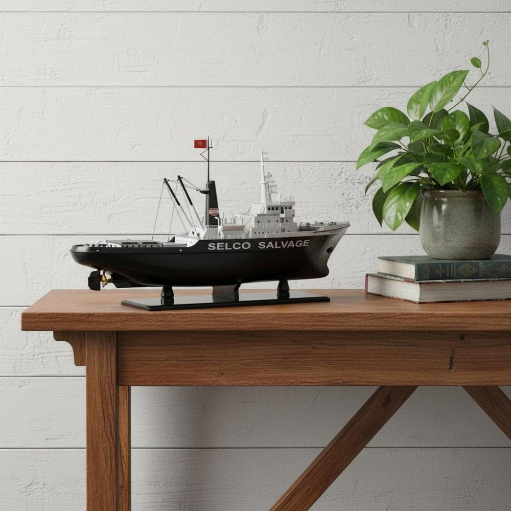 6" Unfinished Wood Hand Painted Model Boat HomeRoots