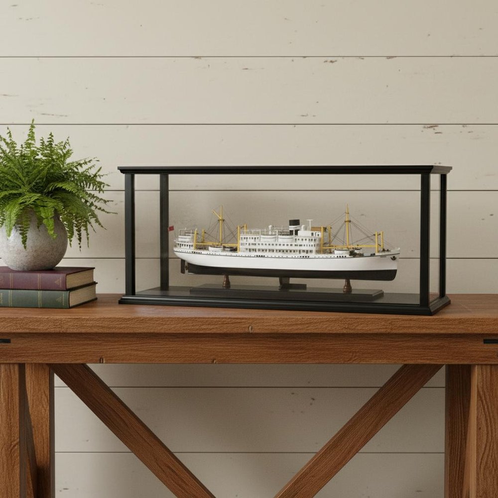 5" Unfinished Wood Hand Painted Model Boat HomeRoots