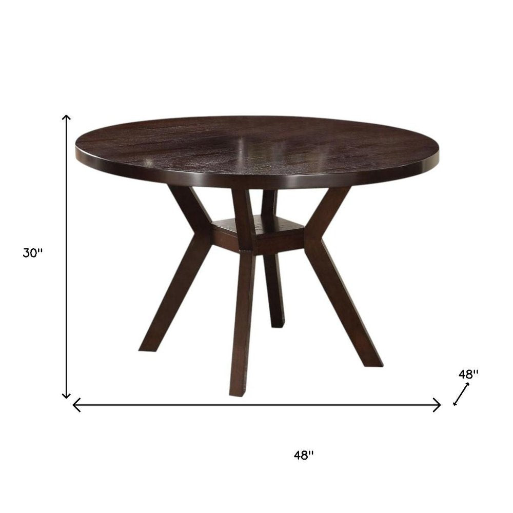 48" Espresso Wood Round Top Dining Table HomeRoots
