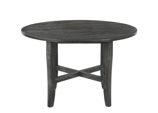 47" Gray Wood Round Top Dining Table