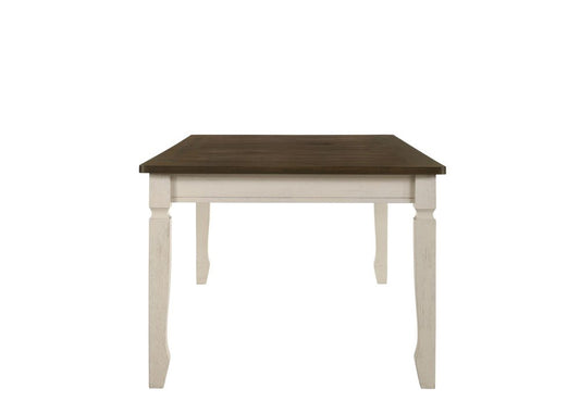 78" Oak And Cream Wood Dining Table