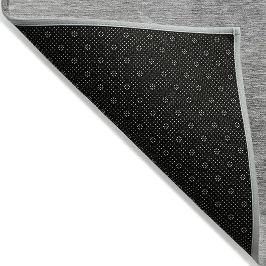 3' X 5' Linen And Gray Abstract Washable Indoor Outdoor Area Rug