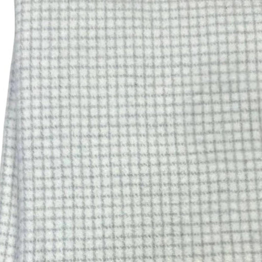 50" X 67" Cream And Light Gray Cotton Blend Woven Plaid Throw Blanket with Fringe HomeRoots