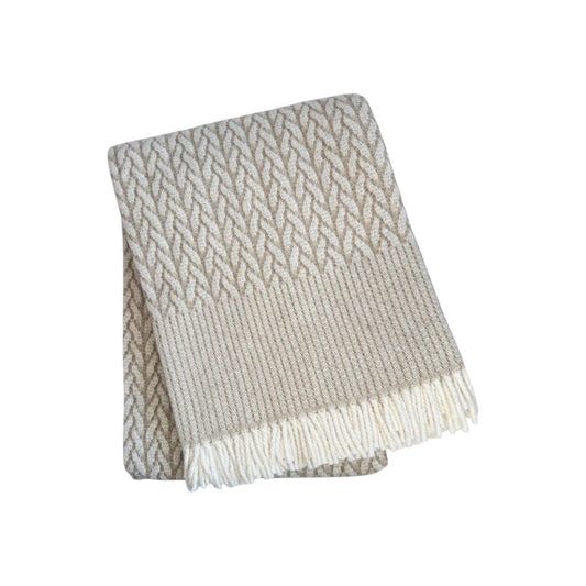 55" X 70" Cinnamon Cotton Blend Woven Plush Throw Blanket with Fringe HomeRoots