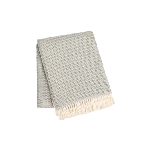 55" X 70" Slate Blue Cotton Blend Woven Plush Throw Blanket with Fringe