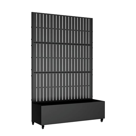 72" X 47" Black Metal Rectangular Planter Box