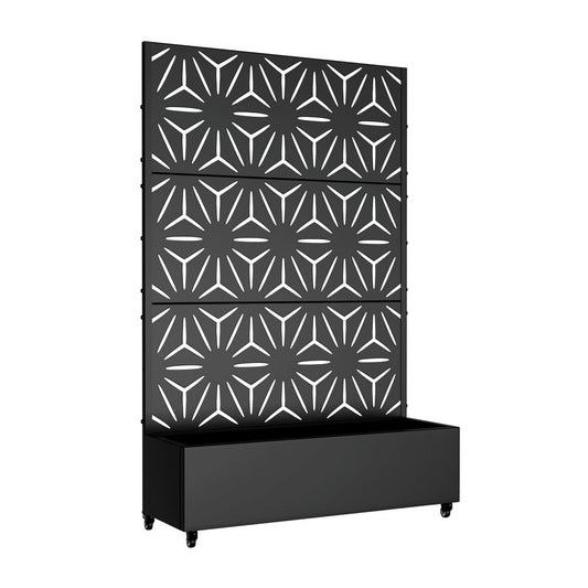 72" X 47" Black Metal Rectangular Planter Box