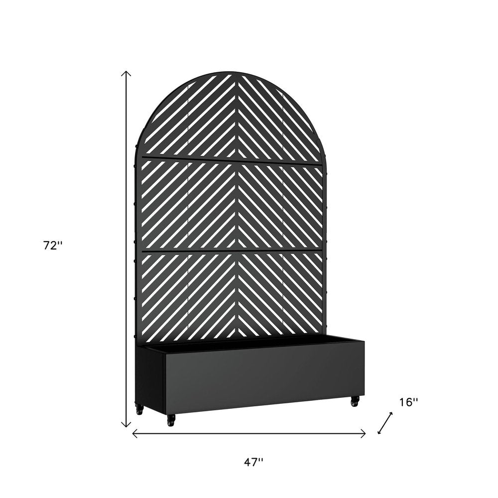 72" X 47" Black Metal Rectangular Planter Box HomeRoots