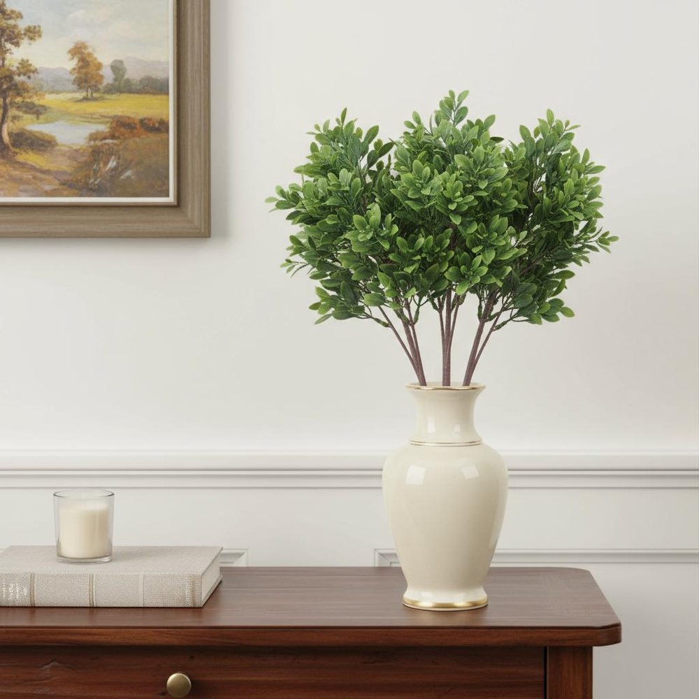 Set of Six 5" Green And Brown Artificial Foliage Tree