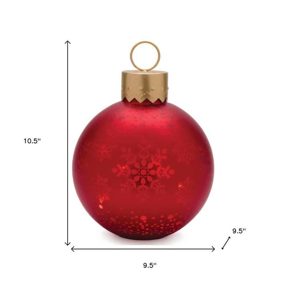 LED Snowflake Ornament Decor 11"H Animated Glass Hanging Figurine Ornament HomeRoots