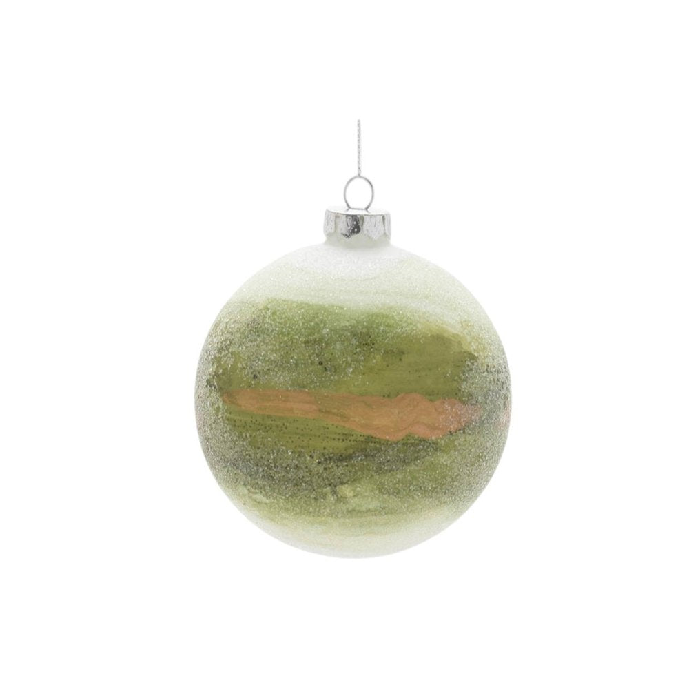 Set of Six Green And Gold Glass Ball Ornaments HomeRoots