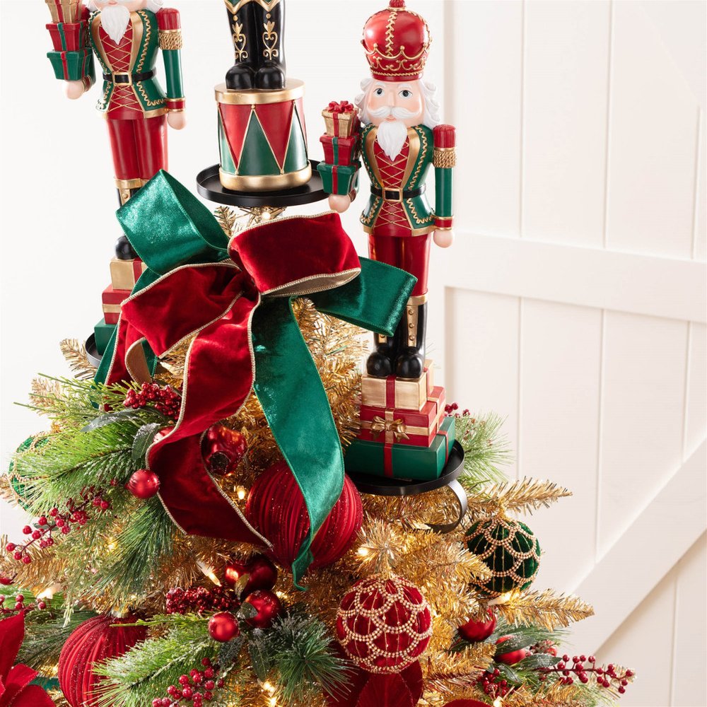 Metal Triple Tree Topper Platform 36"H Shatterproof Iron Tree Topper HomeRoots