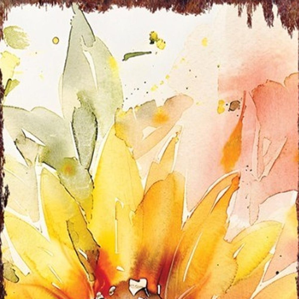 36" Yellow Brown And Green Sunflowers Solid Wood Porch Sign HomeRoots