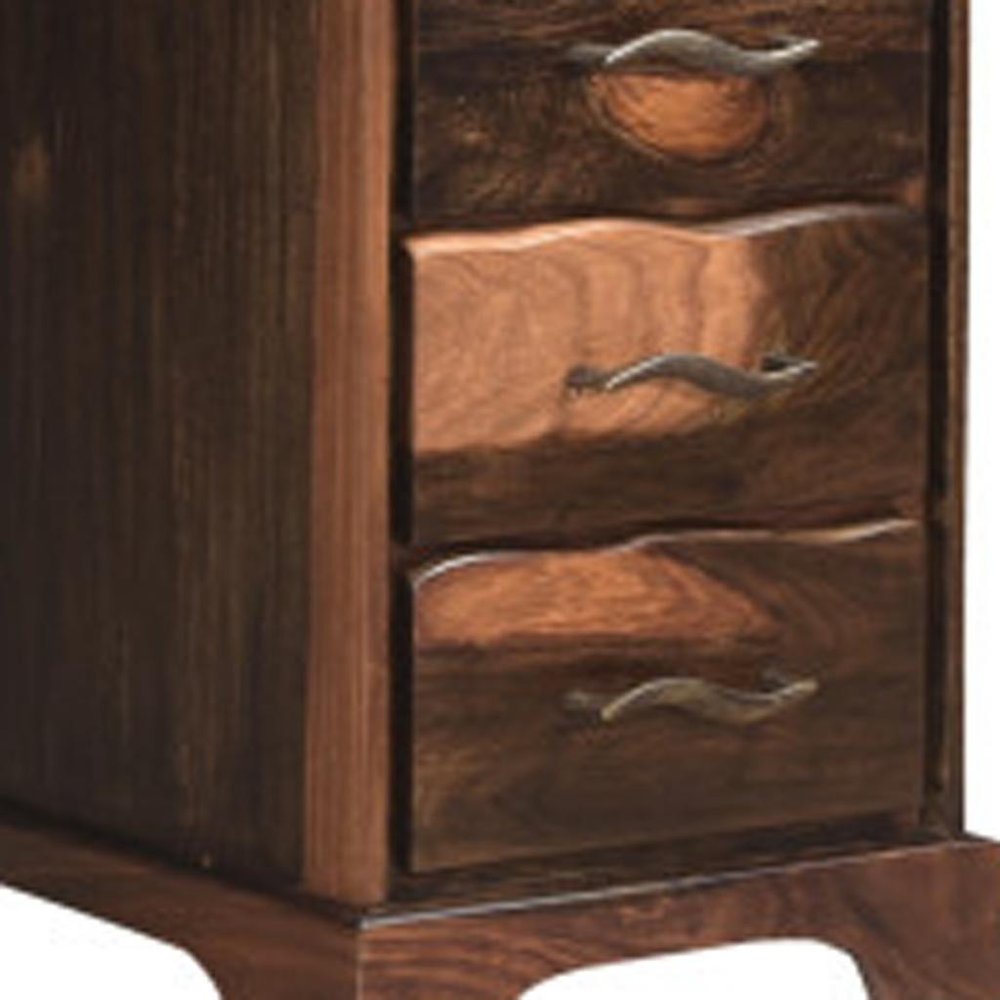 68" Dark Brown Solid Wood Pedestal Executive Desk 2With And Seven Drawers HomeRoots