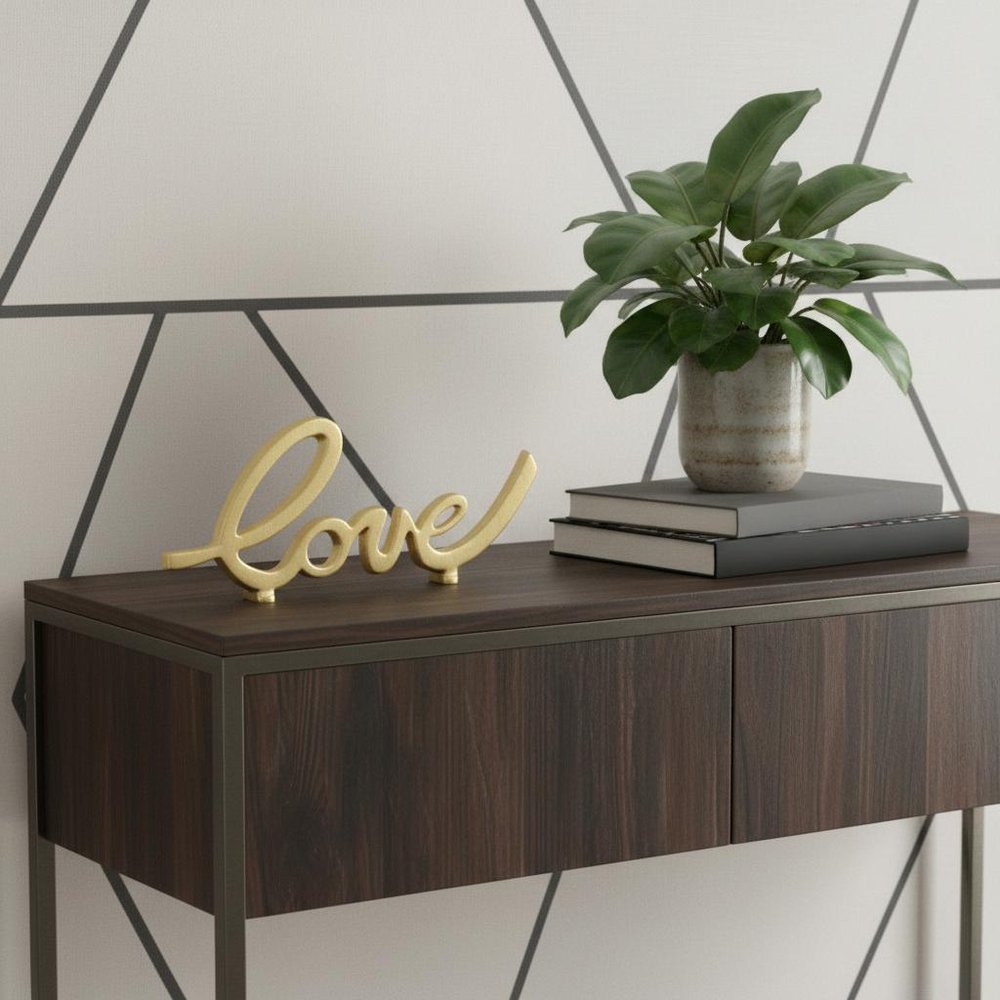 10" Gold Cast Iron Love Tabletop Sign HomeRoots