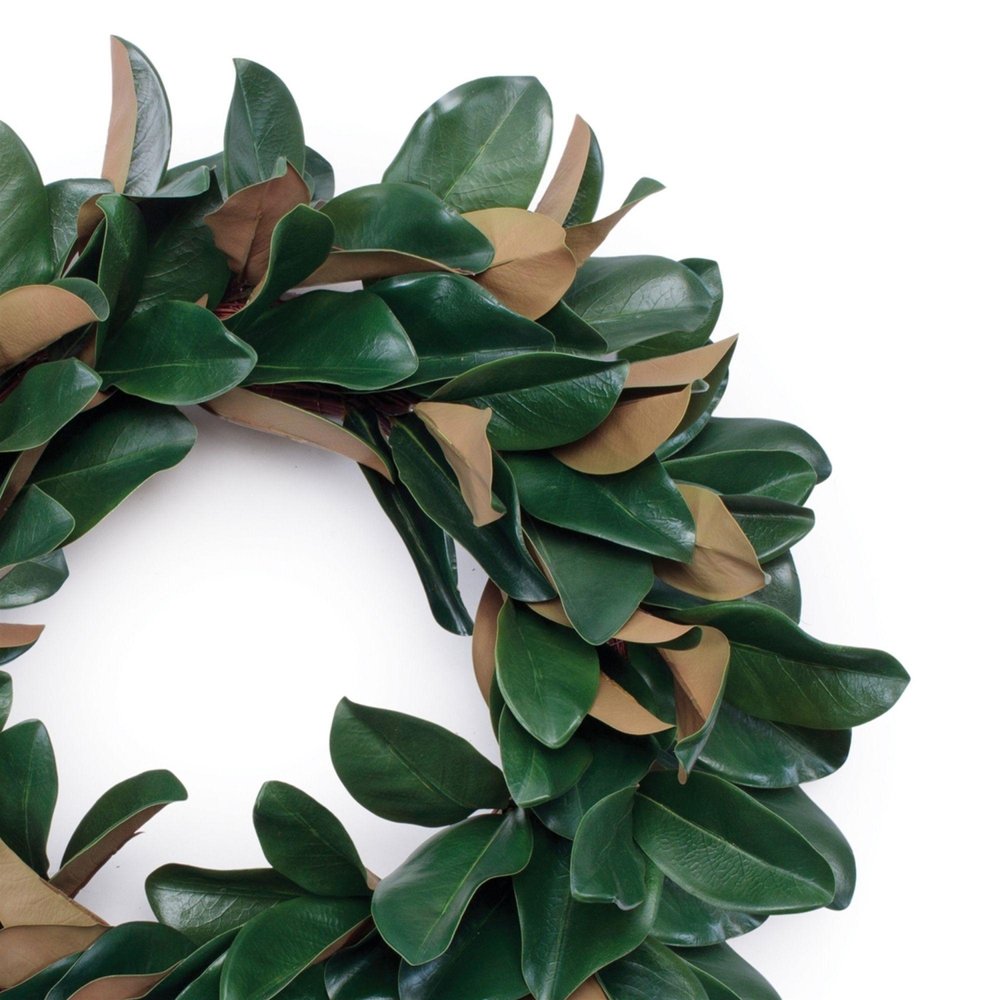 25" Green And Beige Magnolia Artificial Wreath HomeRoots