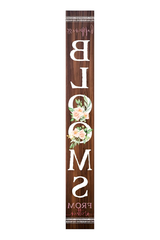 72" Brown Solid Wood Blooms Porch Sign HomeRoots