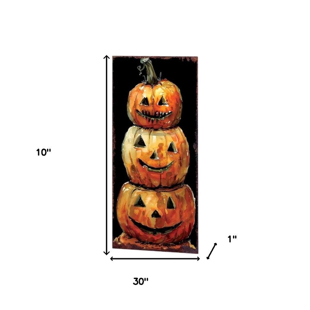 10" Black Orange And Yellow Solid Wood Halloween Ghost Garden Stake HomeRoots