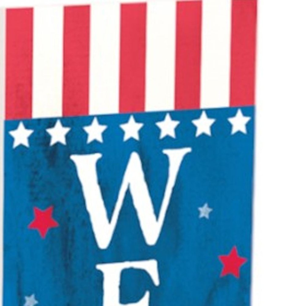 11" Red White And Blue Solid Wood Porch Sign HomeRoots