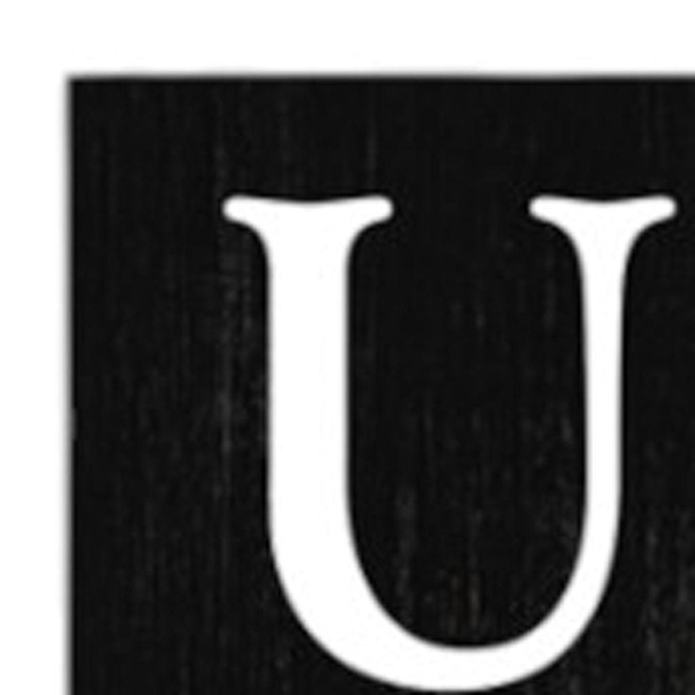 36" Black And White Solid Wood Porch Sign HomeRoots