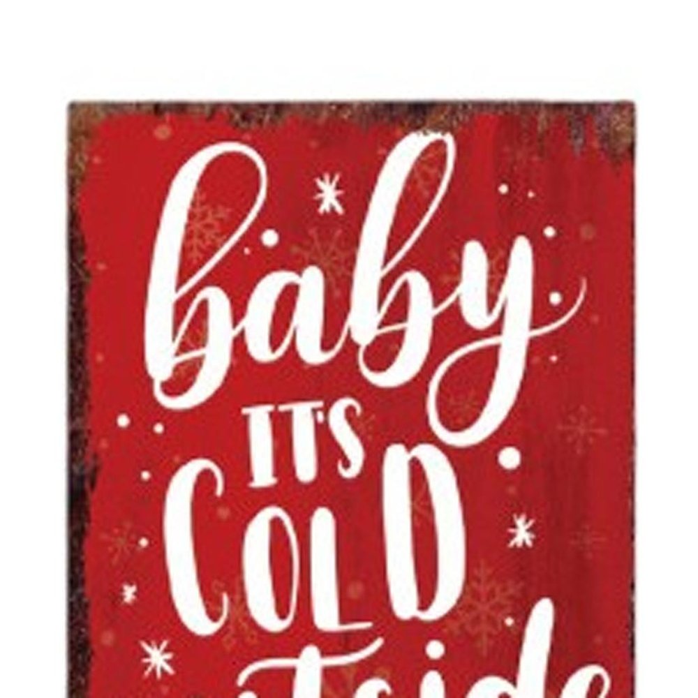 36" Red White And Green Christmas Snowman Solid Wood Porch Sign HomeRoots