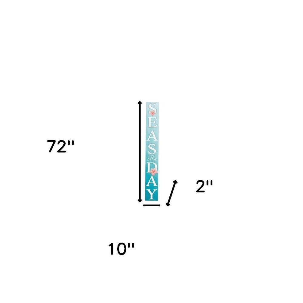 72" Blue White And Pink Solid Wood Porch Sign HomeRoots