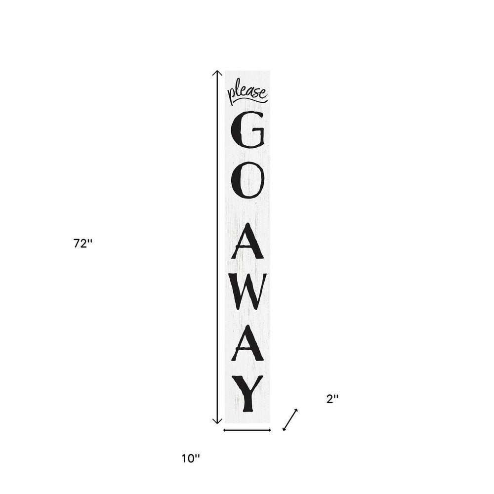 72" White And Black Solid Wood Porch Sign HomeRoots