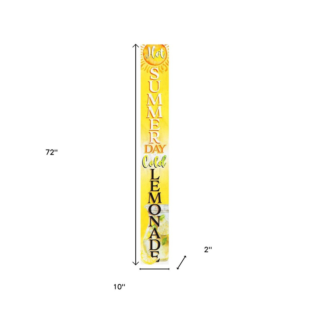 72" Yellow Solid Wood Porch Sign HomeRoots