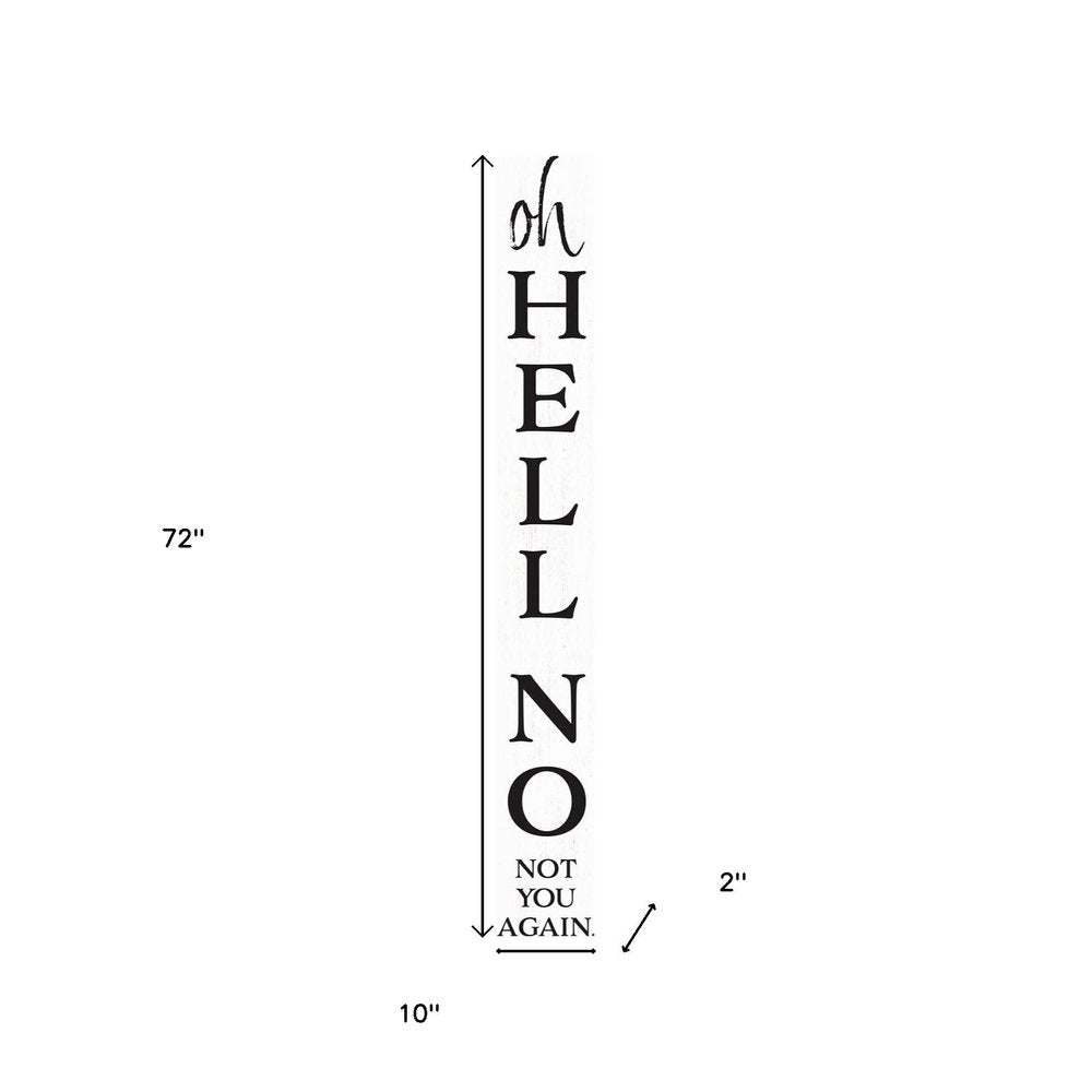 72" White And Black Solid Wood Porch Sign HomeRoots