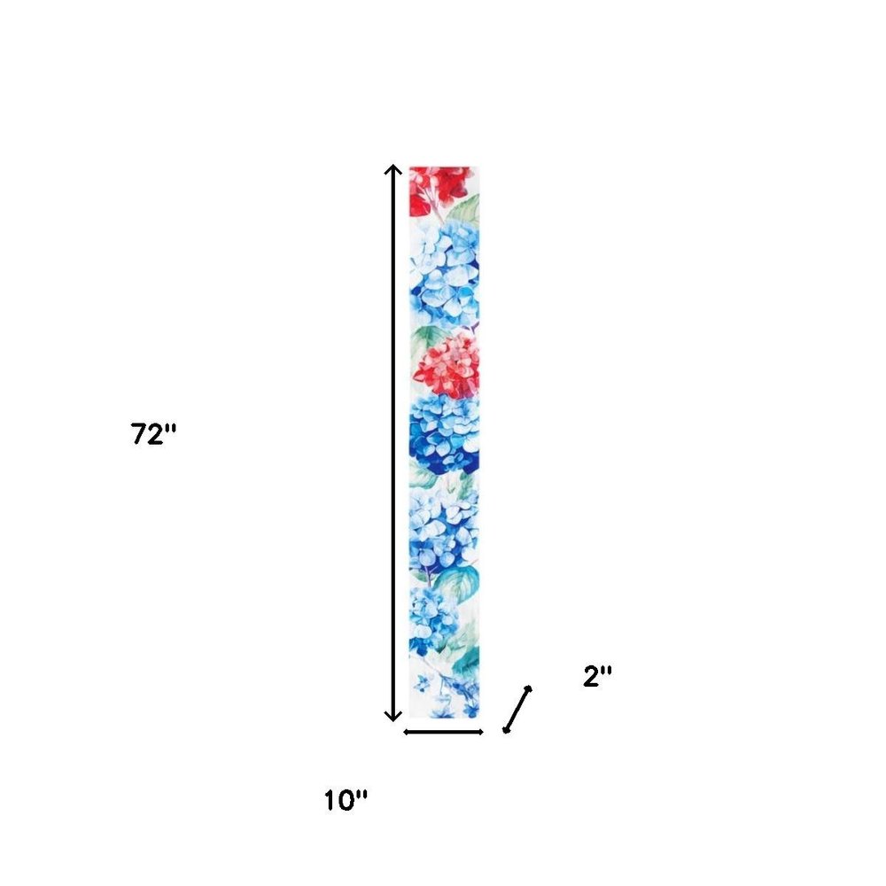 72" White And Blue Solid Wood Porch Sign HomeRoots