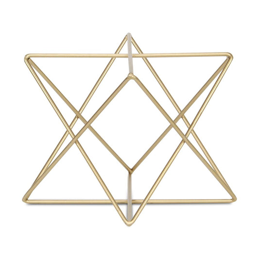 7" Gold Metal Open Geometric Tabletop Sculpture HomeRoots