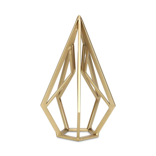10" Gold Metal Open Geometric Tabletop Sculpture HomeRoots