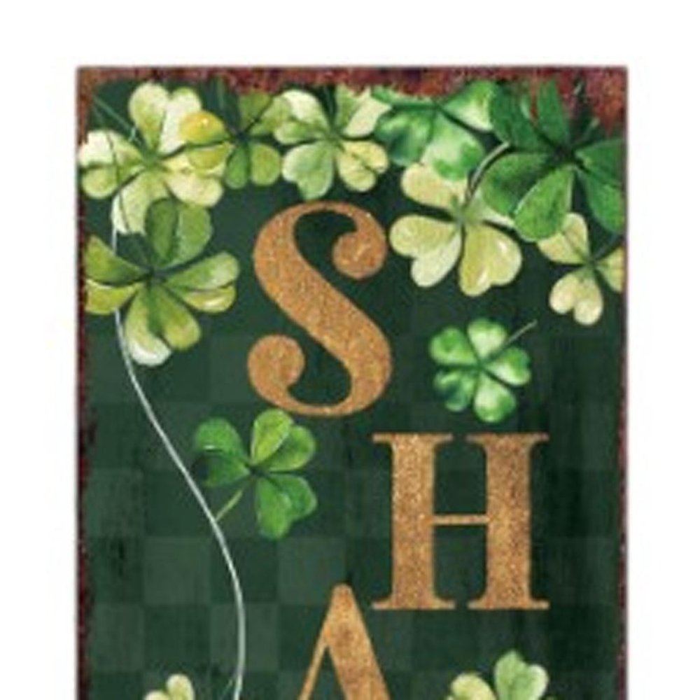 36" Black Gold And Green St Patrick's Day Solid Wood Porch Sign HomeRoots
