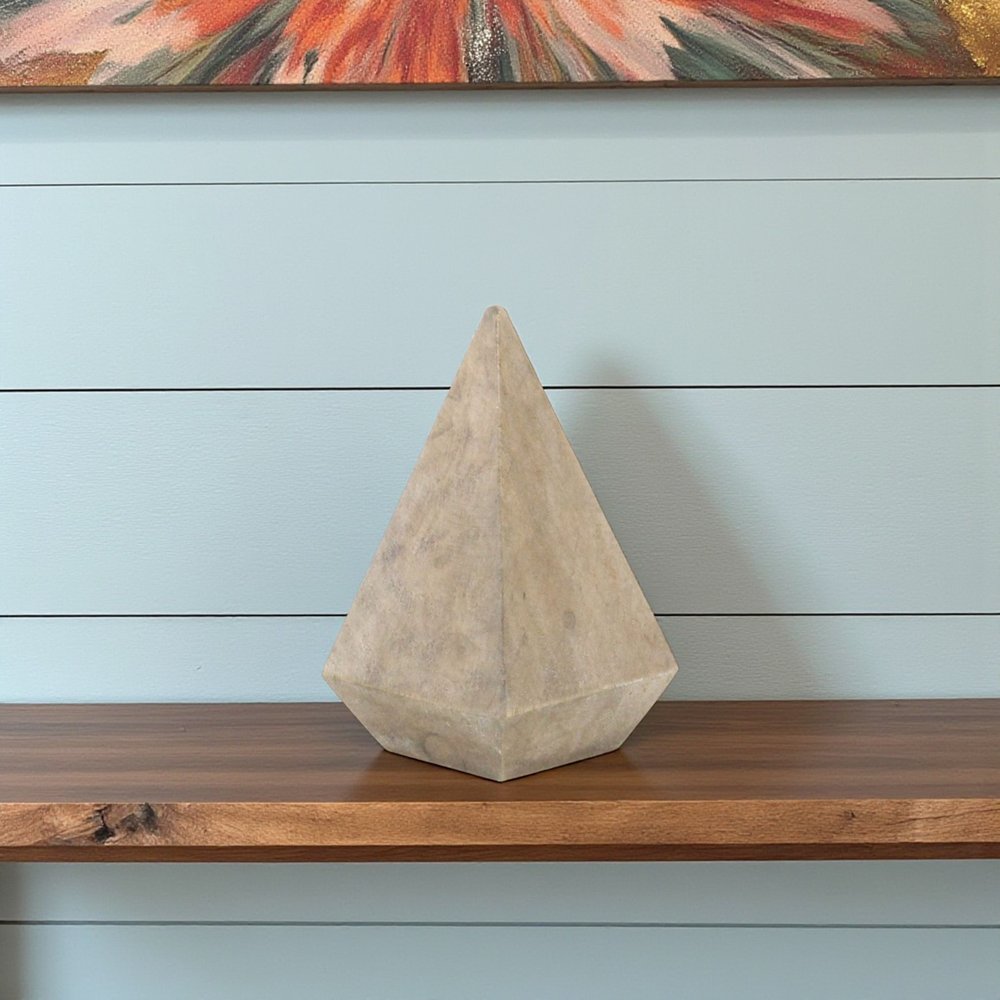 4" Natural Solid Wood Pyramid Decorative Sculpture HomeRoots