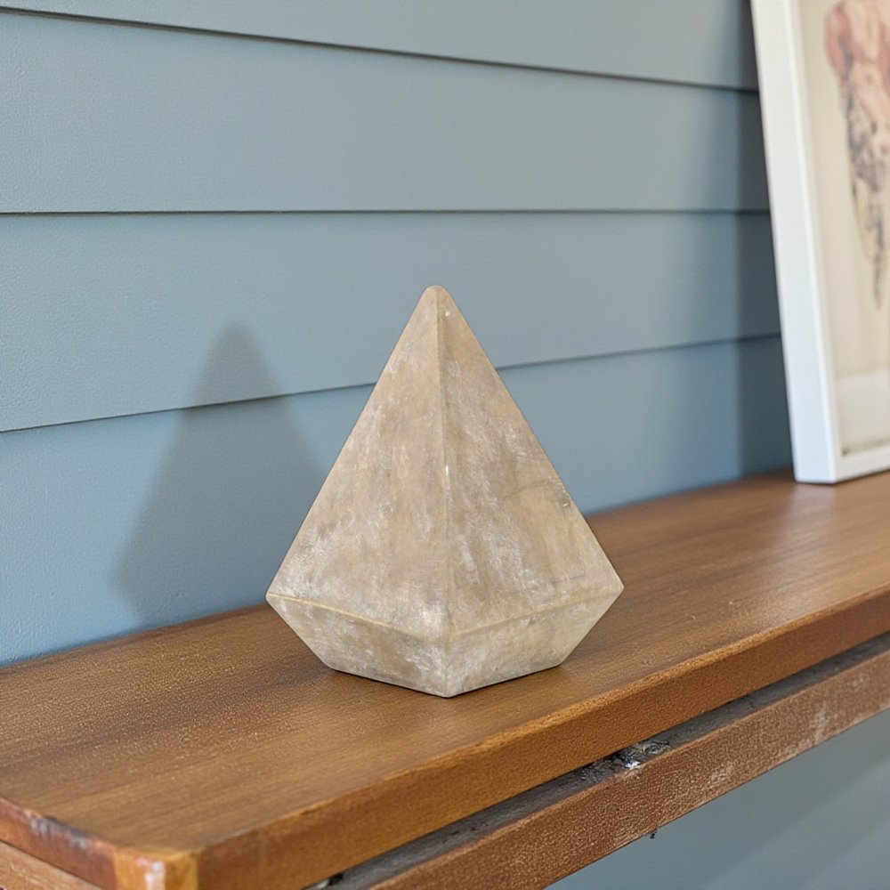 3" Brown Solid Wood Pyramid Decorative Sculpture HomeRoots