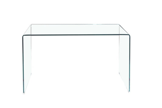 43" Clear Glass Solid Console Table