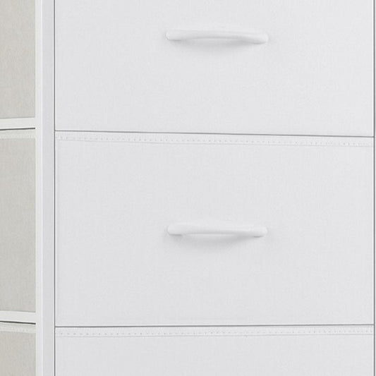18" White Wood Steel And Fabric Four Drawer Dresser