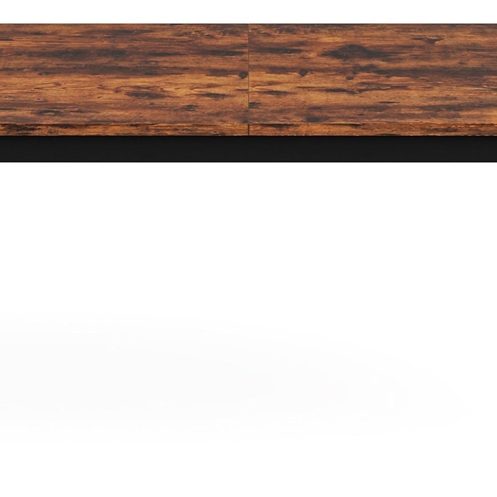 46" Brown and Black Wood and Iron Dining Table HomeRoots