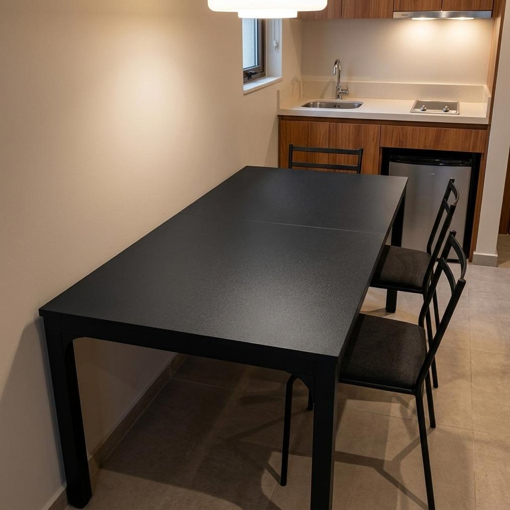 46" Black Wood and Iron Dining Table HomeRoots