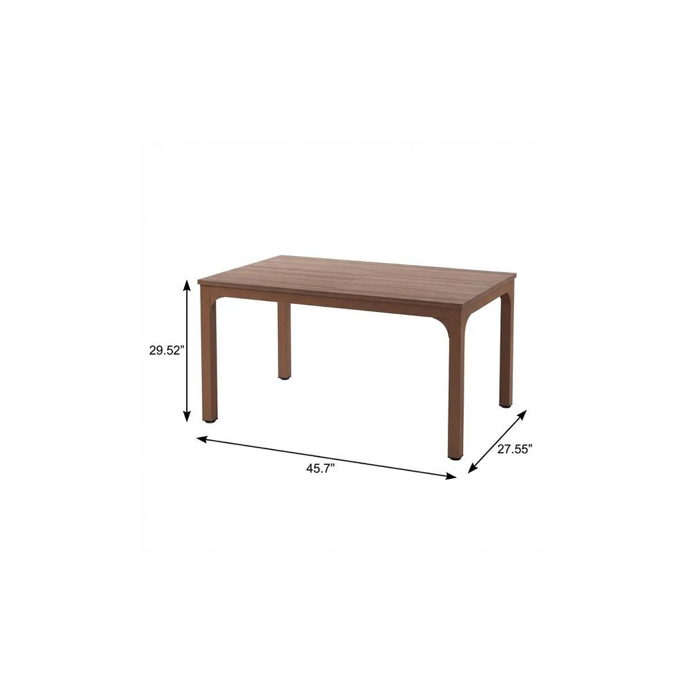 46" Brown Wood and Iron Dining Table HomeRoots