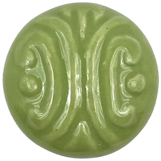 Set of Six Green Mushroom Knob Embossed Ceramic Drawer Pull Knobs HomeRoots