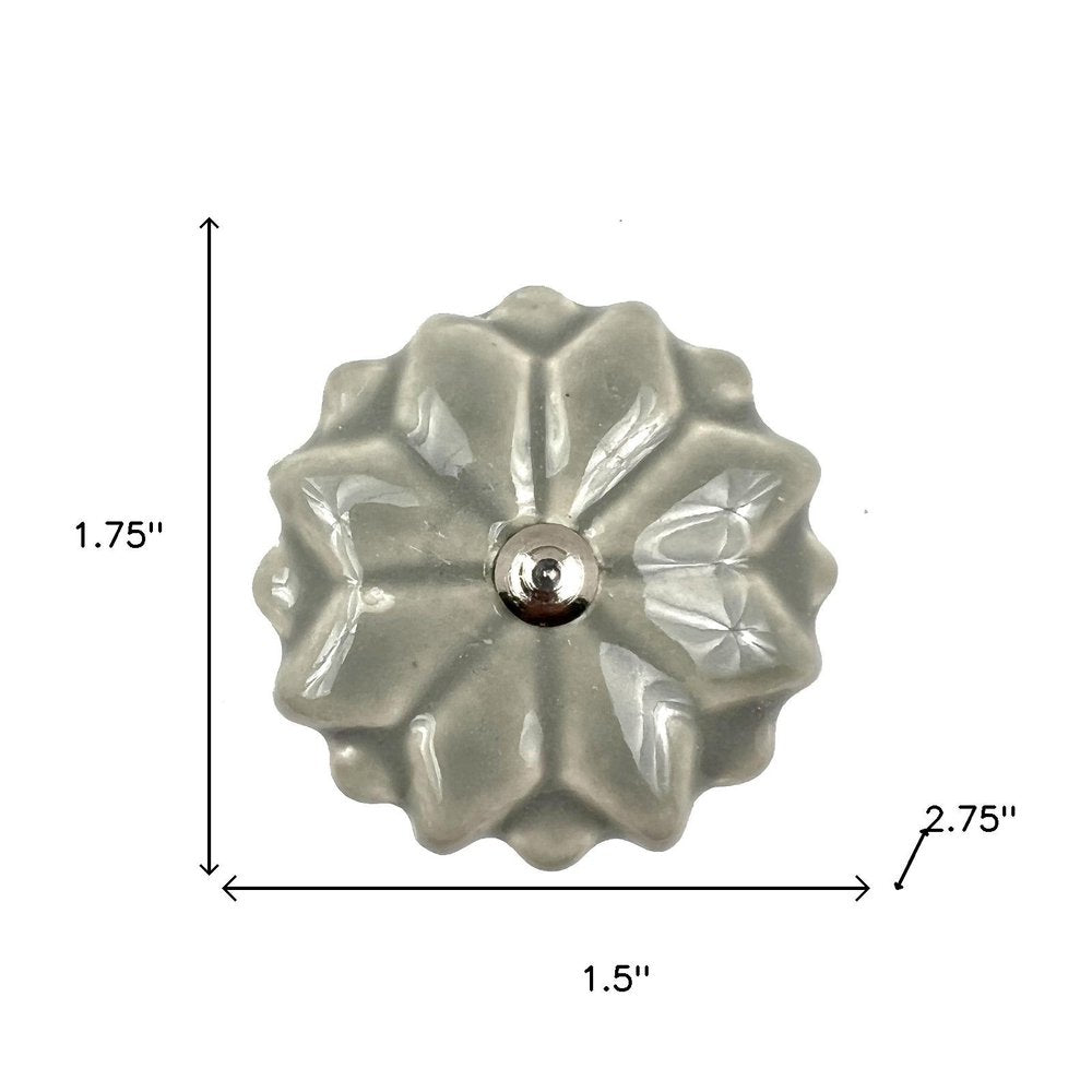 Set of Six Gray Ceramic Drawer Pull Knobs HomeRoots
