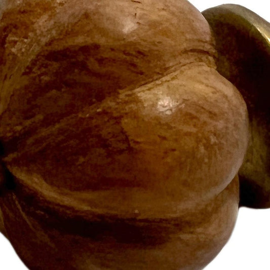 Set of Six Brown Floral Knob Wood Drawer Pull Knobs HomeRoots