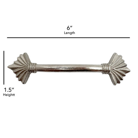 Set of Six Silver Metal Drawer Pull Knobs HomeRoots