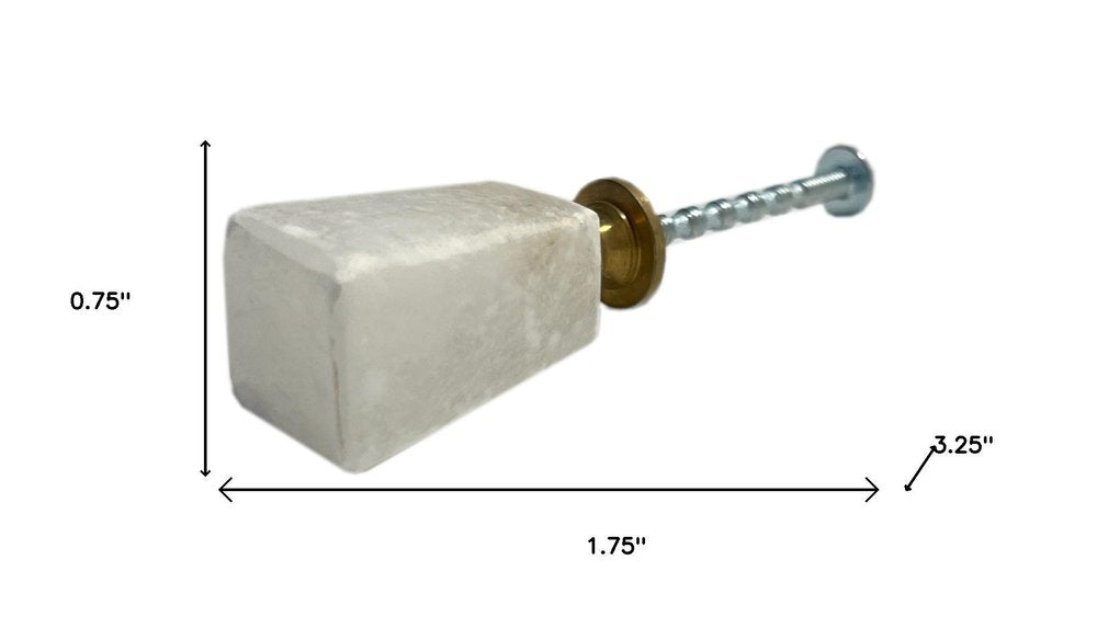 Set of Six White Cylindrical Knob Stone Drawer Pull Knobs HomeRoots